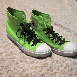 Converse Bright Green High-Tops with Black Accents